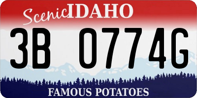 ID license plate 3B0774G