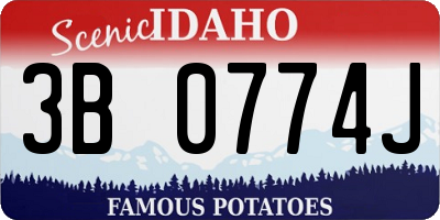 ID license plate 3B0774J