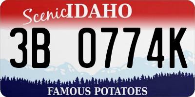 ID license plate 3B0774K