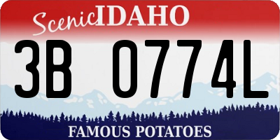 ID license plate 3B0774L