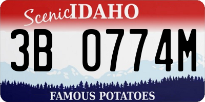 ID license plate 3B0774M