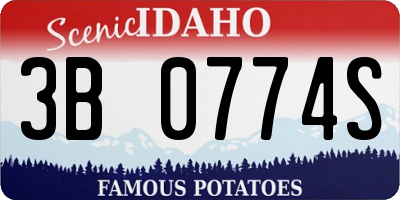 ID license plate 3B0774S