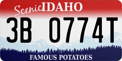 ID license plate 3B0774T