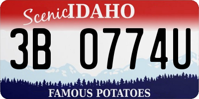 ID license plate 3B0774U