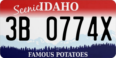 ID license plate 3B0774X