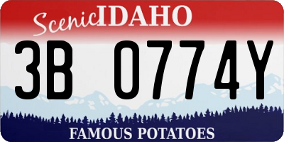ID license plate 3B0774Y