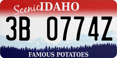 ID license plate 3B0774Z