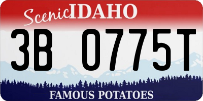 ID license plate 3B0775T