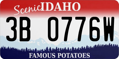ID license plate 3B0776W
