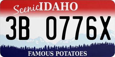 ID license plate 3B0776X