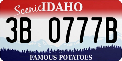 ID license plate 3B0777B
