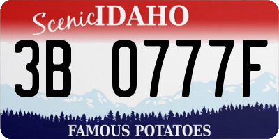ID license plate 3B0777F