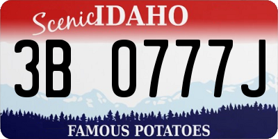 ID license plate 3B0777J
