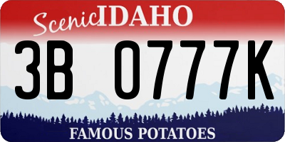 ID license plate 3B0777K