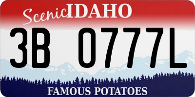 ID license plate 3B0777L