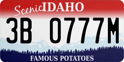 ID license plate 3B0777M