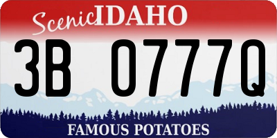 ID license plate 3B0777Q