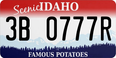 ID license plate 3B0777R