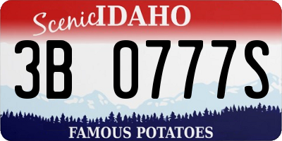 ID license plate 3B0777S