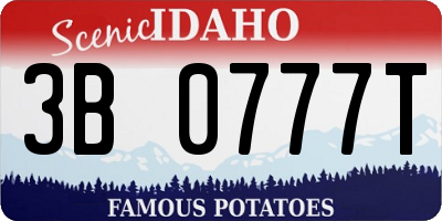 ID license plate 3B0777T