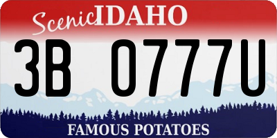 ID license plate 3B0777U