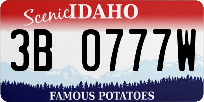 ID license plate 3B0777W
