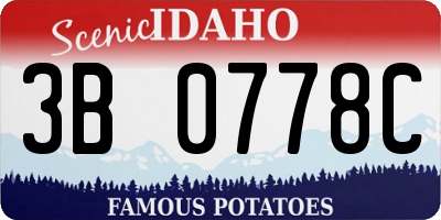 ID license plate 3B0778C