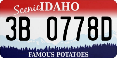ID license plate 3B0778D