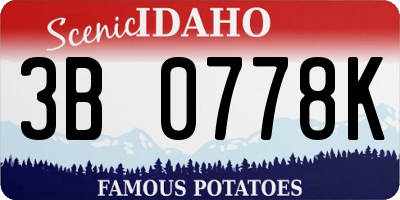 ID license plate 3B0778K