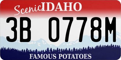 ID license plate 3B0778M