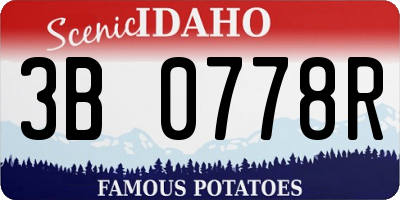 ID license plate 3B0778R