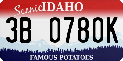 ID license plate 3B0780K
