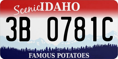 ID license plate 3B0781C