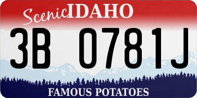 ID license plate 3B0781J