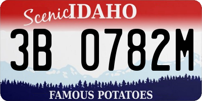 ID license plate 3B0782M