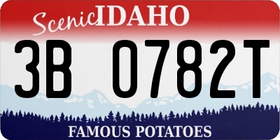 ID license plate 3B0782T
