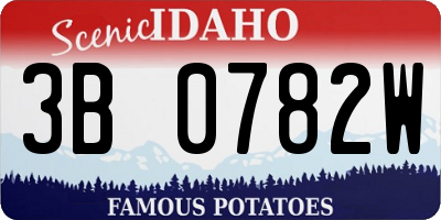 ID license plate 3B0782W