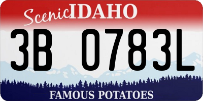 ID license plate 3B0783L