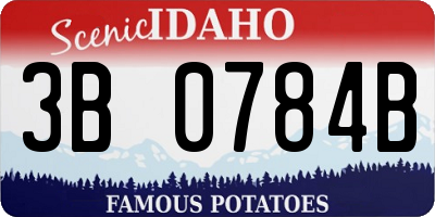 ID license plate 3B0784B