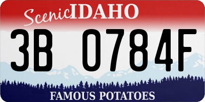 ID license plate 3B0784F