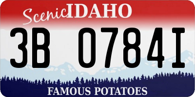 ID license plate 3B0784I