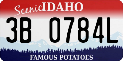 ID license plate 3B0784L