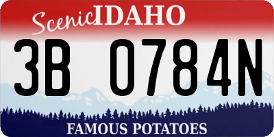 ID license plate 3B0784N