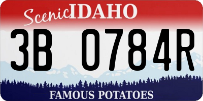 ID license plate 3B0784R