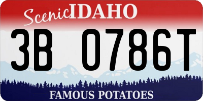ID license plate 3B0786T