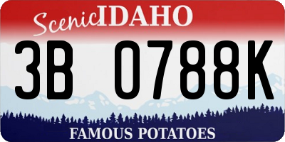 ID license plate 3B0788K