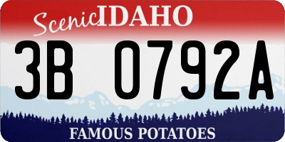 ID license plate 3B0792A