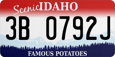 ID license plate 3B0792J