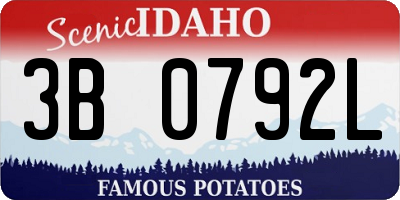 ID license plate 3B0792L