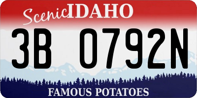 ID license plate 3B0792N